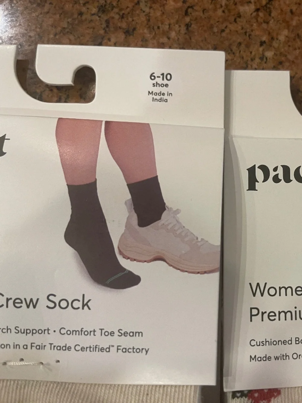 NEW! Pact Ditzy Holly  Premium Crew Socks Two Pair NWT!